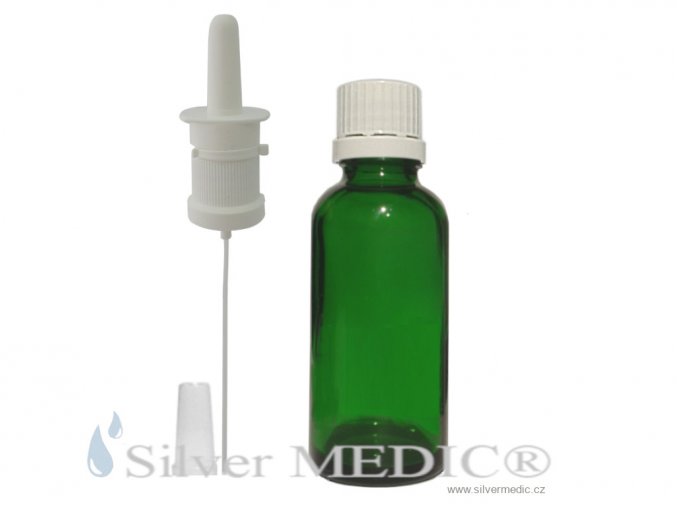 lekovka 50 ml zelene sklo nosni rozprasovac pro nano koloid special silvermedic gold