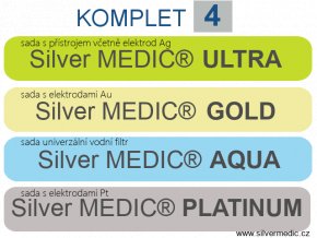 komplet 4 sady sillvermedic ultra aqua gold platinum