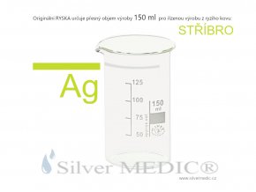 originalni dlouha ryska 150 ml vyznacuje na sklenene kadince presny objem pro vyrobu stribro silvermedic ultra
