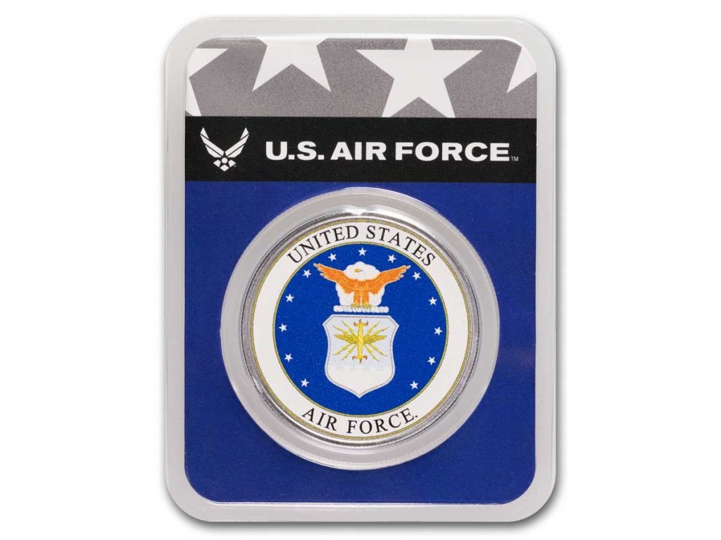 1 oz silver colorized round u s air force in tep 292835 slab
