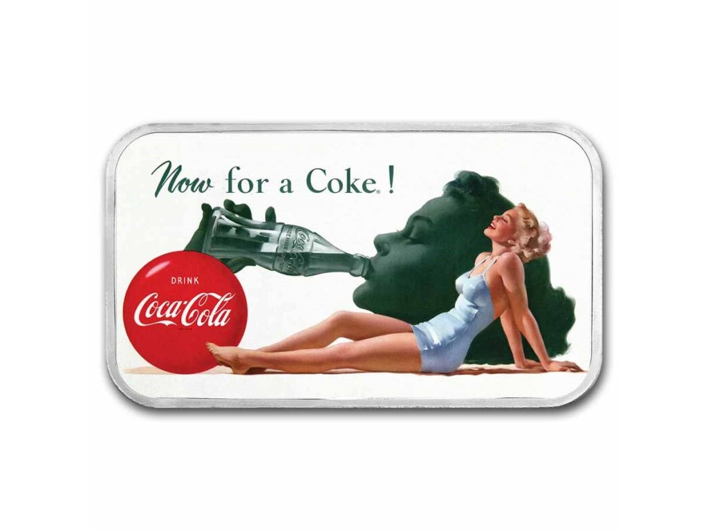 coca cola 1 oz silver bathing beauty colorized bar 294017 slab
