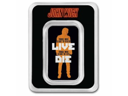 Stříbrný slitek 1 oz John Wick Silhouette 2023 Kolorovaná TEP  Joh Wick Silueta