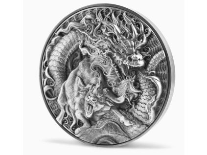 Stříbrná mince African Lion vs Chinese Lion 2 oz 2022