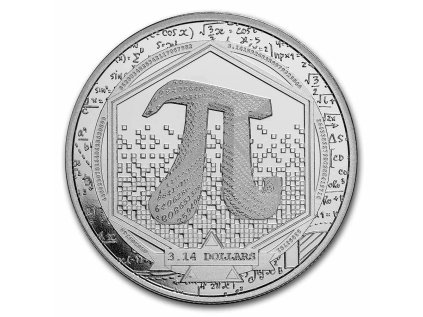 Stříbrná mince 1 oz Pythagoras - číslo Pí 2023 BU
