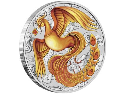 Stříbrná mince 1 oz Phoenix Čínské mýty a legendy 2022 Kolorovaná