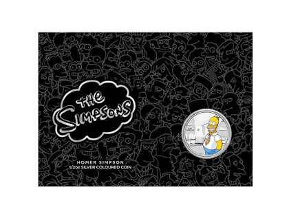Stříbrná mince 1/2 oz Homer Simpson The Simpsons 2020 Kolorovaná v kartě  Home Simpson Simsonovi