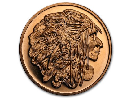 Měděná medaile 1 oz Indian Chief  Indiánský náčelník