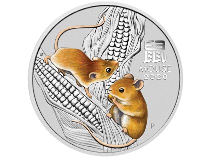 Stříbrná mince 1/4 oz Rok Myši 2020 Sydney Money Expo Kolorovaná