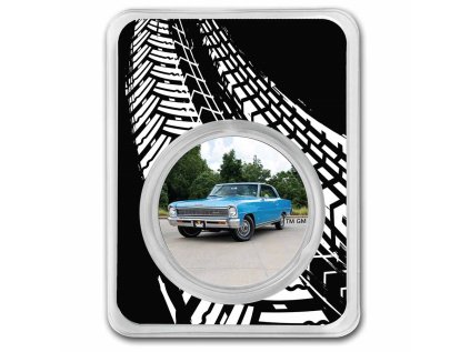 Stříbgrná mince 1 oz Chevrolet Nova SS Kolorovaná