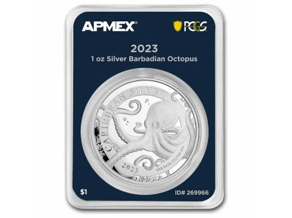 Stříbrná mince 1 oz Chobotnice 2023 Apmex MintDirect® PCGS