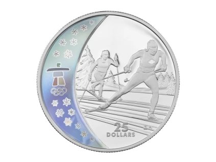 Stříbrná mince 1 oz Běh na lyžích Vancouver Zimní olympijské hry 2009