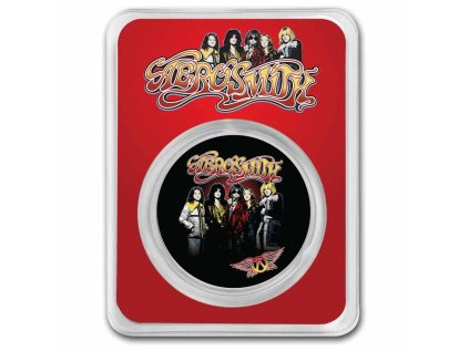 Stříbrná mince 1 oz Aerosmith 50. výročí 2023 BU TEP