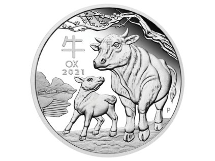 Stříbrná mince 1000g Rok Bůvola Lunární série III 2021