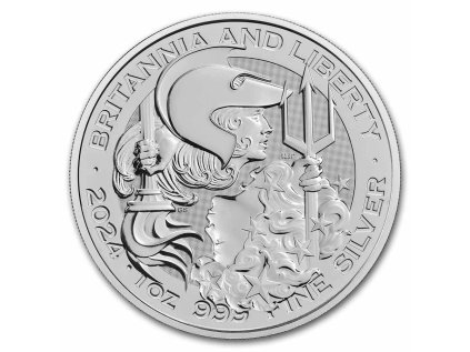 Stříbrná mince 1 oz Britannia a Liberty 2024 BU