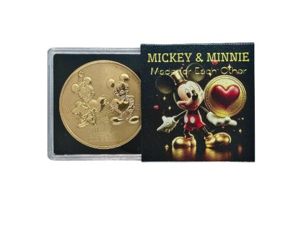 Stříbrná mince Mickey & Minnie Mouse 1 oz 2023 Pozlacená