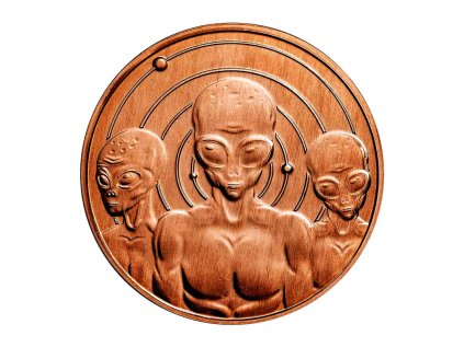 Měděná medaile 1 oz Aliens - I believe  Mimozemšťani - Věřím v ně
