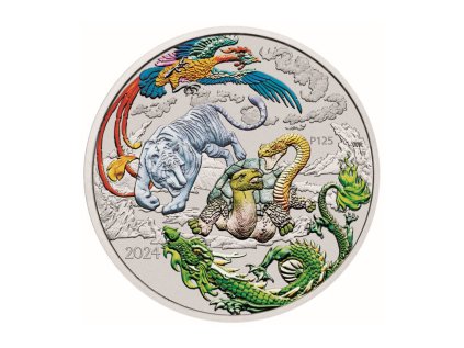 Stříbrná mince Čtyři čínské mýtické legendy Lan 1oz