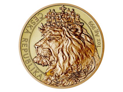 Stříbrná mince 1 oz Český lev 2021 Duálně zlacená v etui