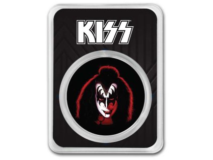 Stříbrná medaile 1 oz KISS Demon Kolorovaná TEP  KISS Gene Simmons