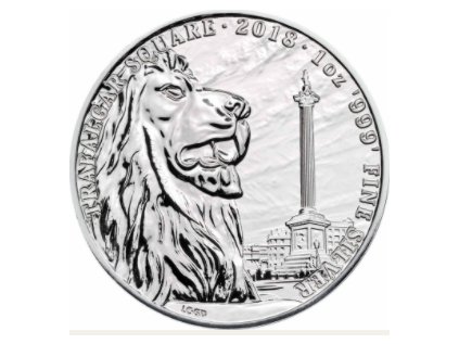 Stříbrná mince Pamětihodnosti Británie Trafalgar Square 1 oz 2018