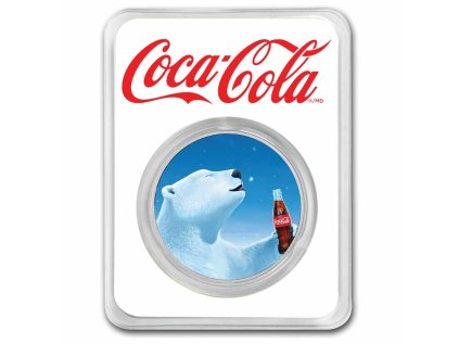 Stříbrná 1oz mince Coca-Cola® lední medvěd kolorovaný