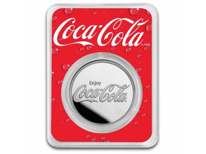 Stříbrná medaile 1 oz Coca Cola Logo Original BU TEP