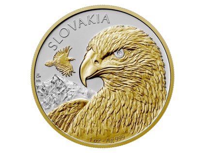 Stříbrná mince 1 oz Orel 2025 Zlacený