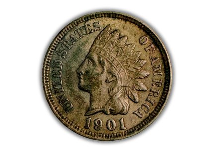 Měděná mince USA Indiánský náčelník 1 Cent 1901