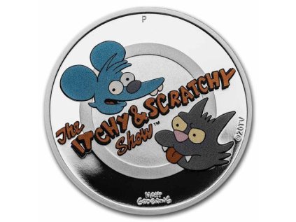 Stříbrná mince 1 oz Itchy & Scratchy 2021 Proof