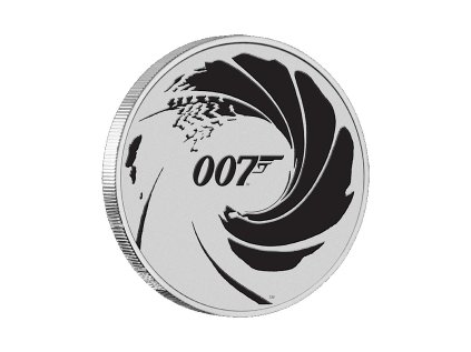 Perth Mint Stříbrná mince James Bond kolorovaná černá 1 oz 2022