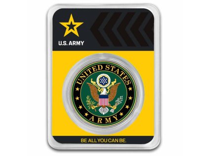 1 oz silver colorized round u s army seal in tep 269179 slab