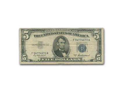 1953s 5 00 silver certificates vg vf 47667 Obv