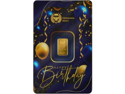 happy birthday germania mint gold minted bar 1g