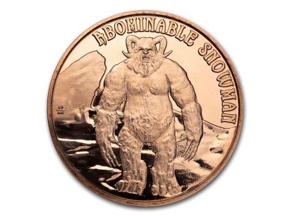 1 oz copper round cryptid creatures abominable snowman 229234 obv