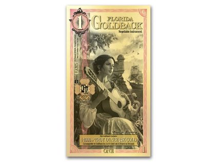 1 florida goldback aurum gold foil note 24k 308534 slab
