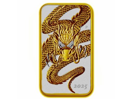 2025 australia 1 oz silver dragon rectangular coin bu 315431 obv