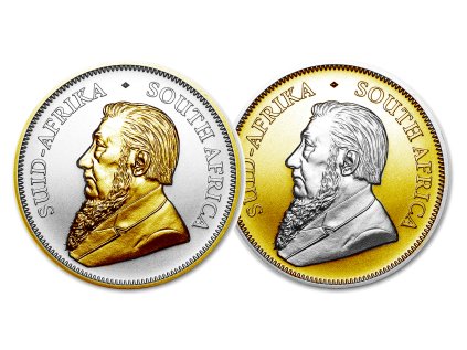 Stříbrná mince 2 x 1 oz Krugerrand Gold Shadow Set  Krugerrand Gold Shadow Set