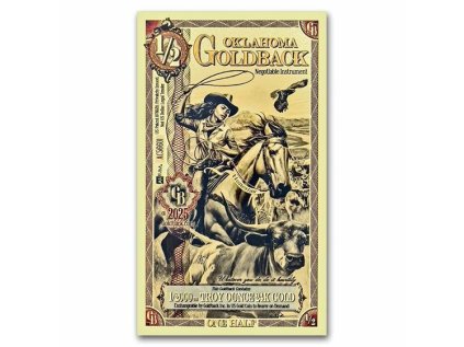 1 2 oklahoma goldback aurum gold foil note 24k 314865 obv