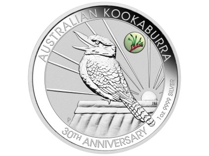 02 perth anda money expo special 30th anniversary australian kookaburra with kangaroo paw 2019 1oz silver privy straighton