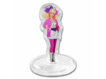 2024 si 1 oz silver 2 colorized barbie the rockers coin box 283132 c