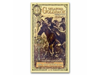 1 oklahoma goldback aurum gold foil note 24k 314866 obv
