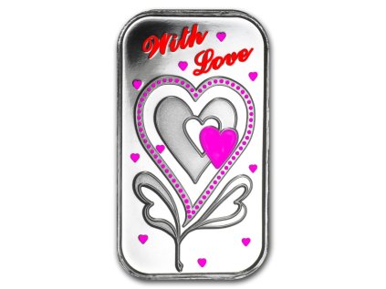 1 oz silver bar with love 89766 Obv