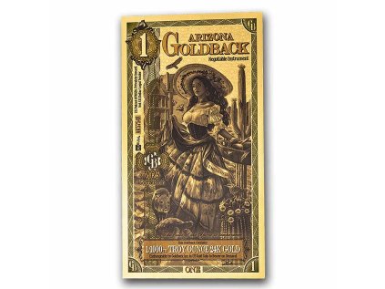 1 arizona goldback aurum gold foil note 24k 321893 slab