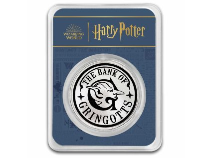 harry potter 1 oz silver colorized gringotts medallion with tep 293906 slab
