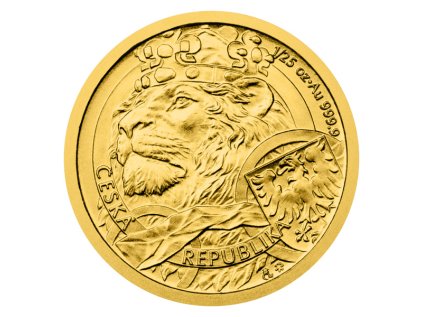 Zlatá mince 1/25 oz Český lev 2025