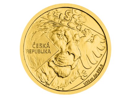 Zlatá mince 1/25 oz Český lev 2024