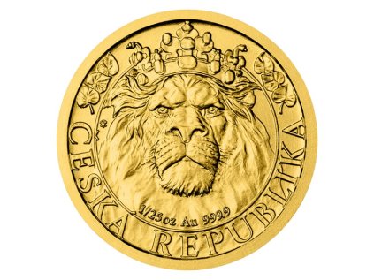 Zlatá mince 1/25 oz Český lev 2022