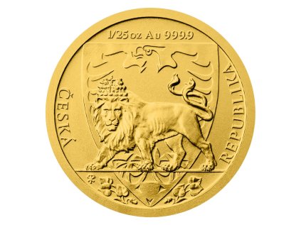 Zlatá mince 1/25 oz Český lev 2020