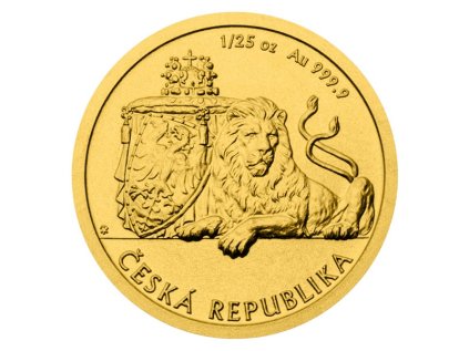 Zlatá mince 1/25 oz Český lev 2018