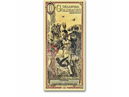 10 oklahoma goldback aurum gold foil note 24k 314868 obv